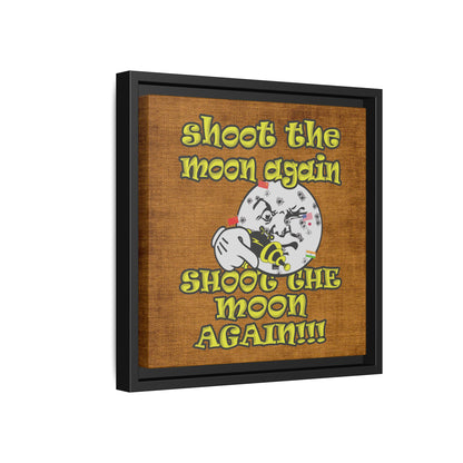shoot the moon again - framed canvas art (brown papyrus)
