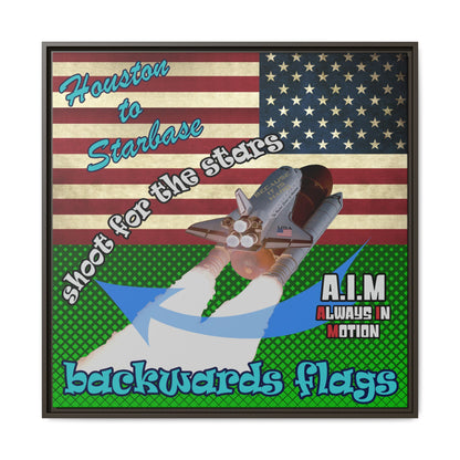 shoot for the stars - framed canvas art (logo green)