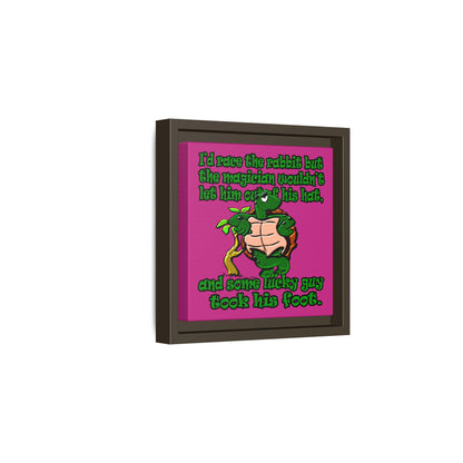 turtle race - framed canvas art (pink)