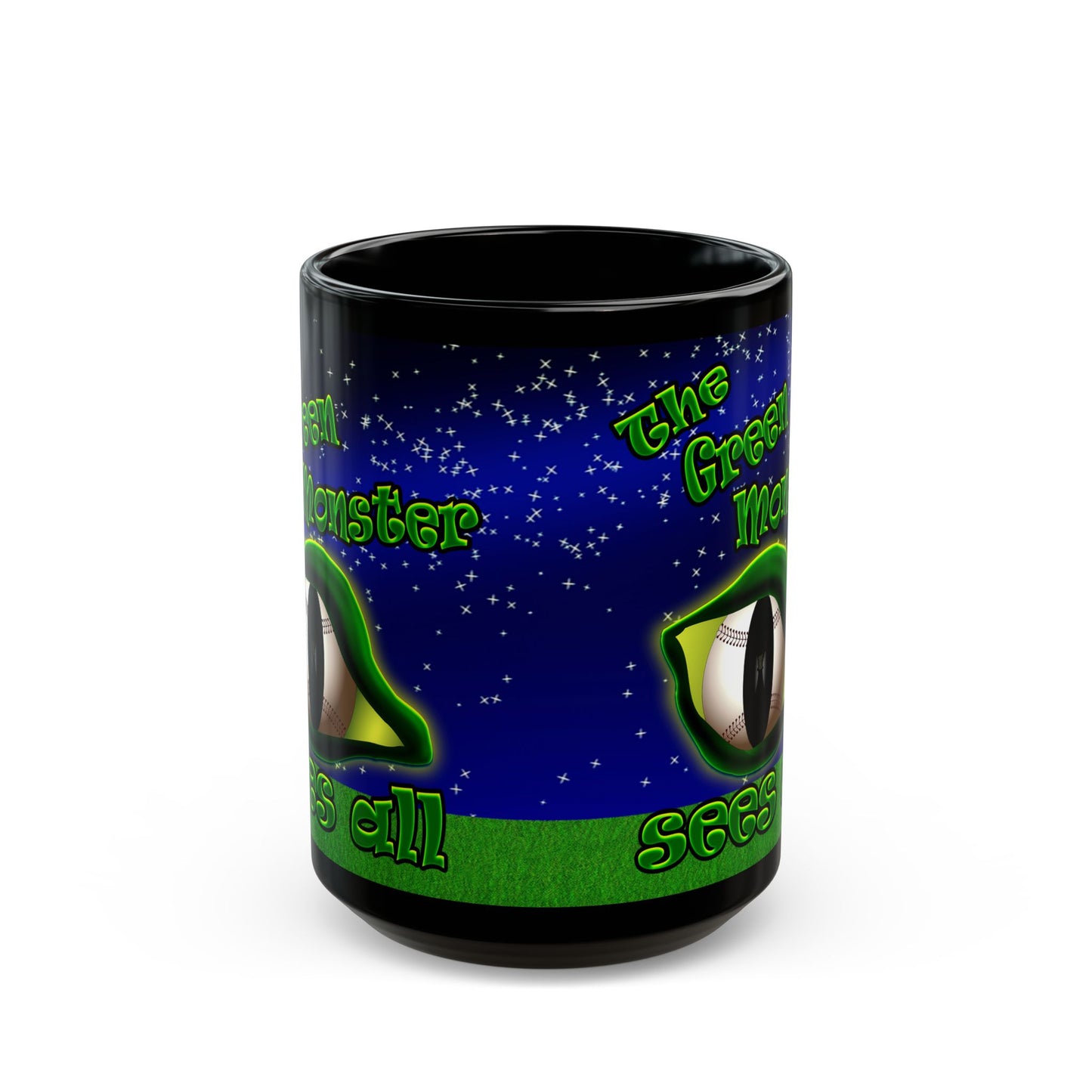 green monster - Black Mug ('snoops' background)