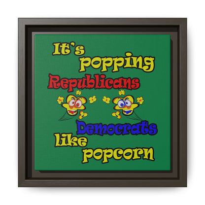 popping like popcorn - framed canvas art (dark green)