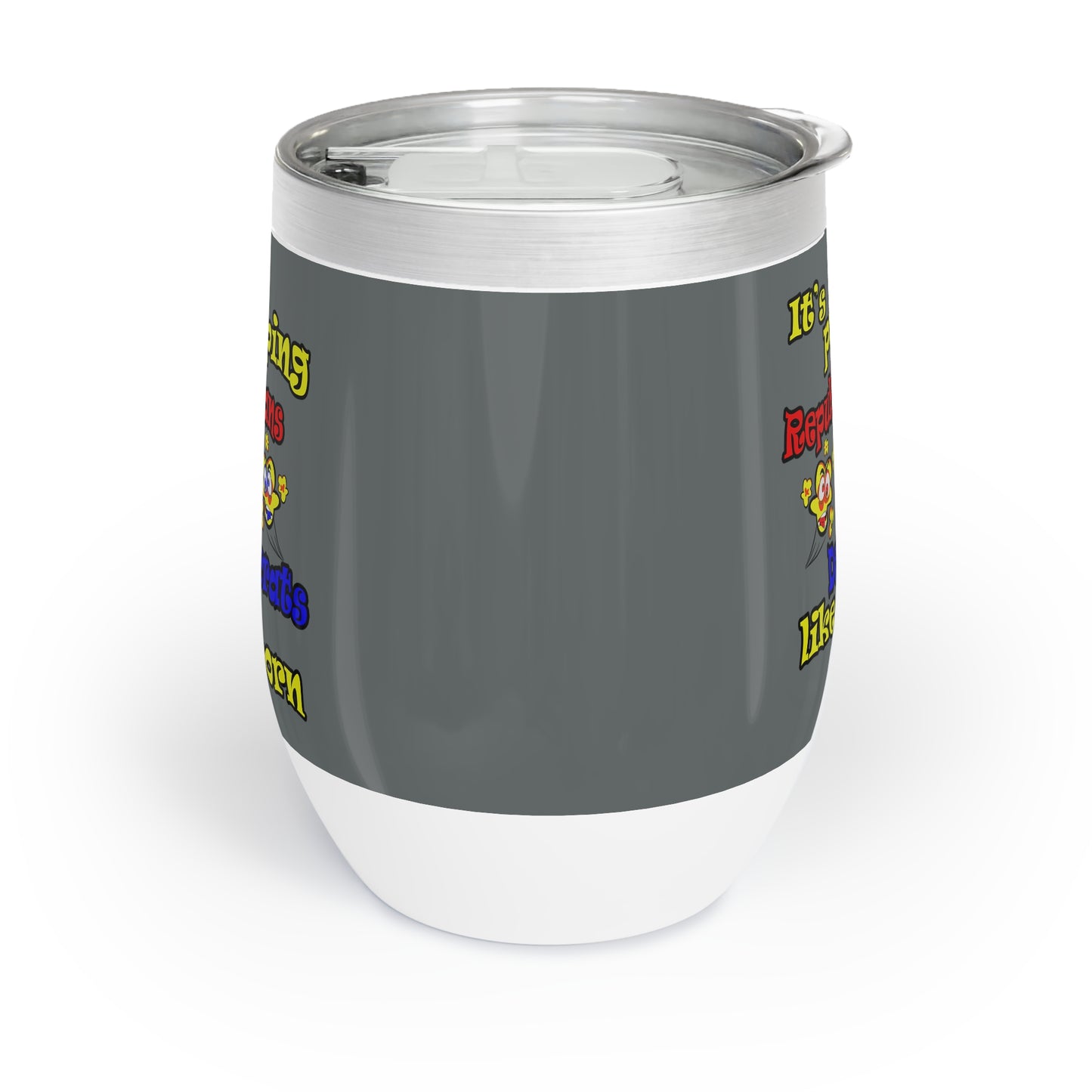 popping like popcorn - Chill Wine Tumbler (dark grey)