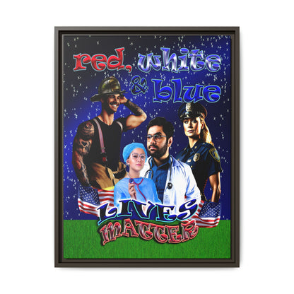 rw&b lives matter - framed canvas art ('snoops' background)