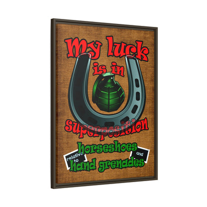 my luck - framed canvas art (brown papyrus)