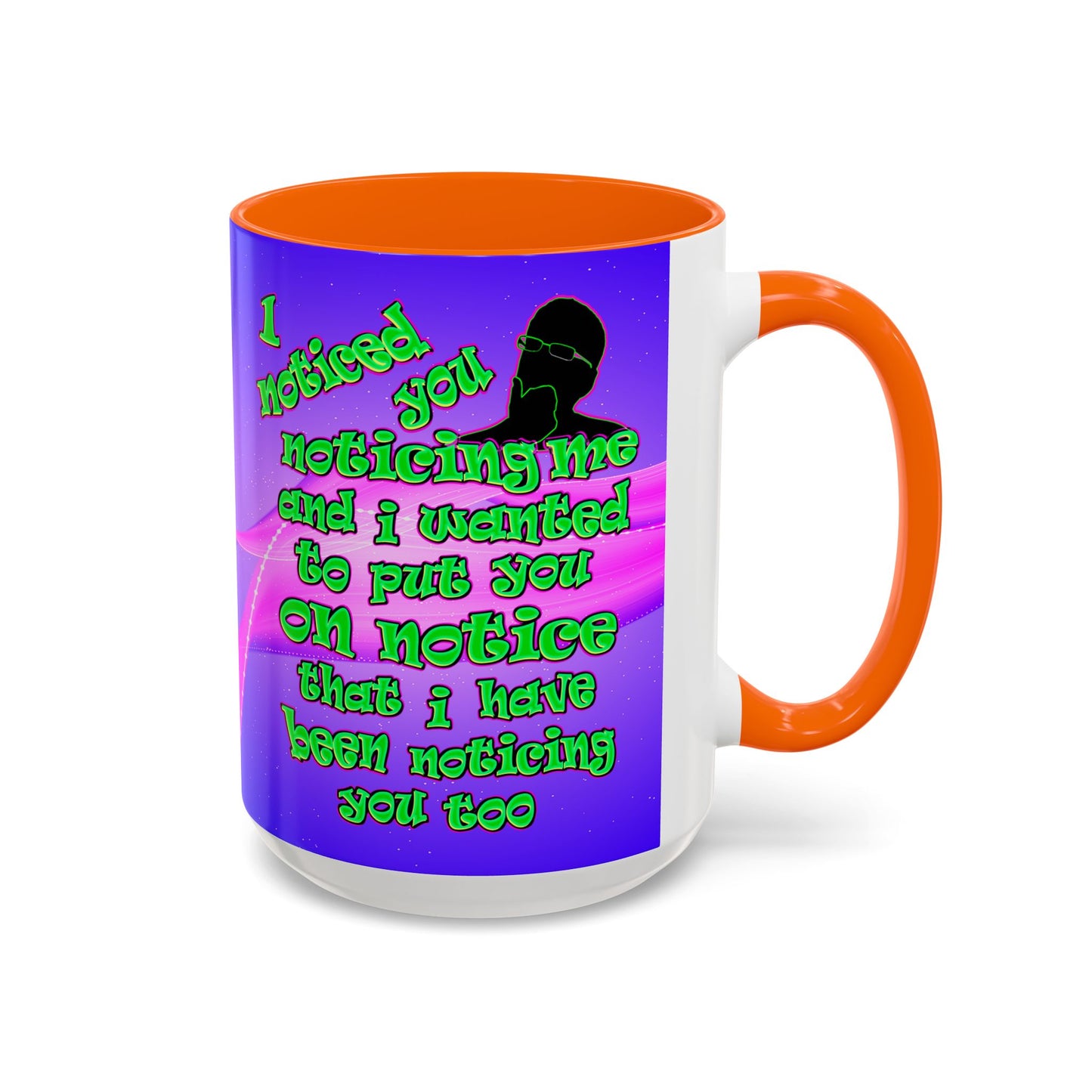 noticed you noticing - Accent Mug (purple-pink wave)
