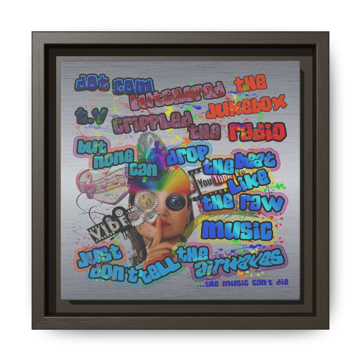 drop the beat - framed canvas art (brushed nickel)