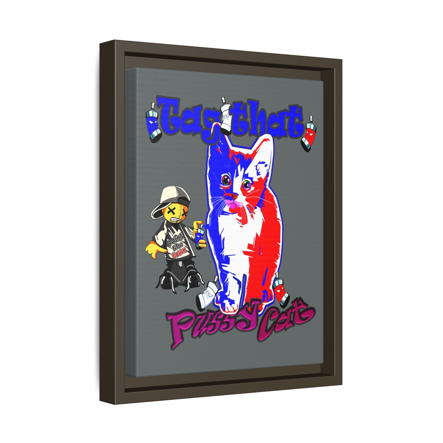 tag that - framed canvas art (dark grey)