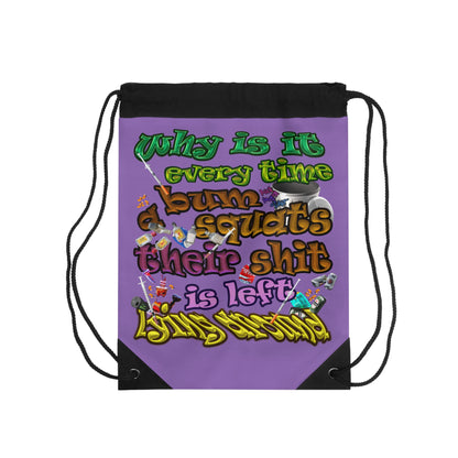the bum's shit - Drawstring Bag (light purple)