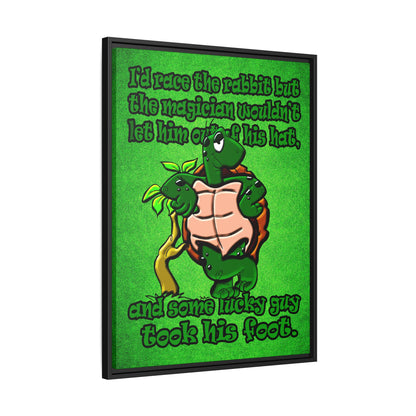 turtle race - framed canvas art (green turf)