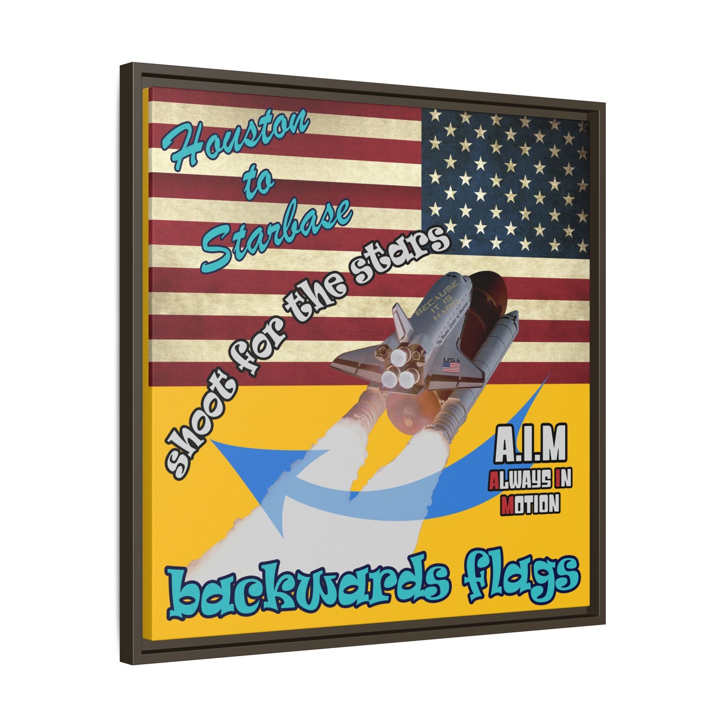 shoot for the stars - framed canvas art (yellow)