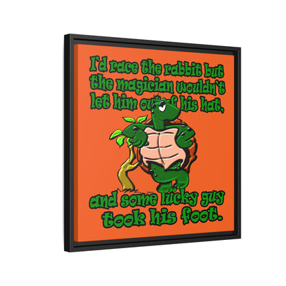 turtle race - framed canvas art (orange)