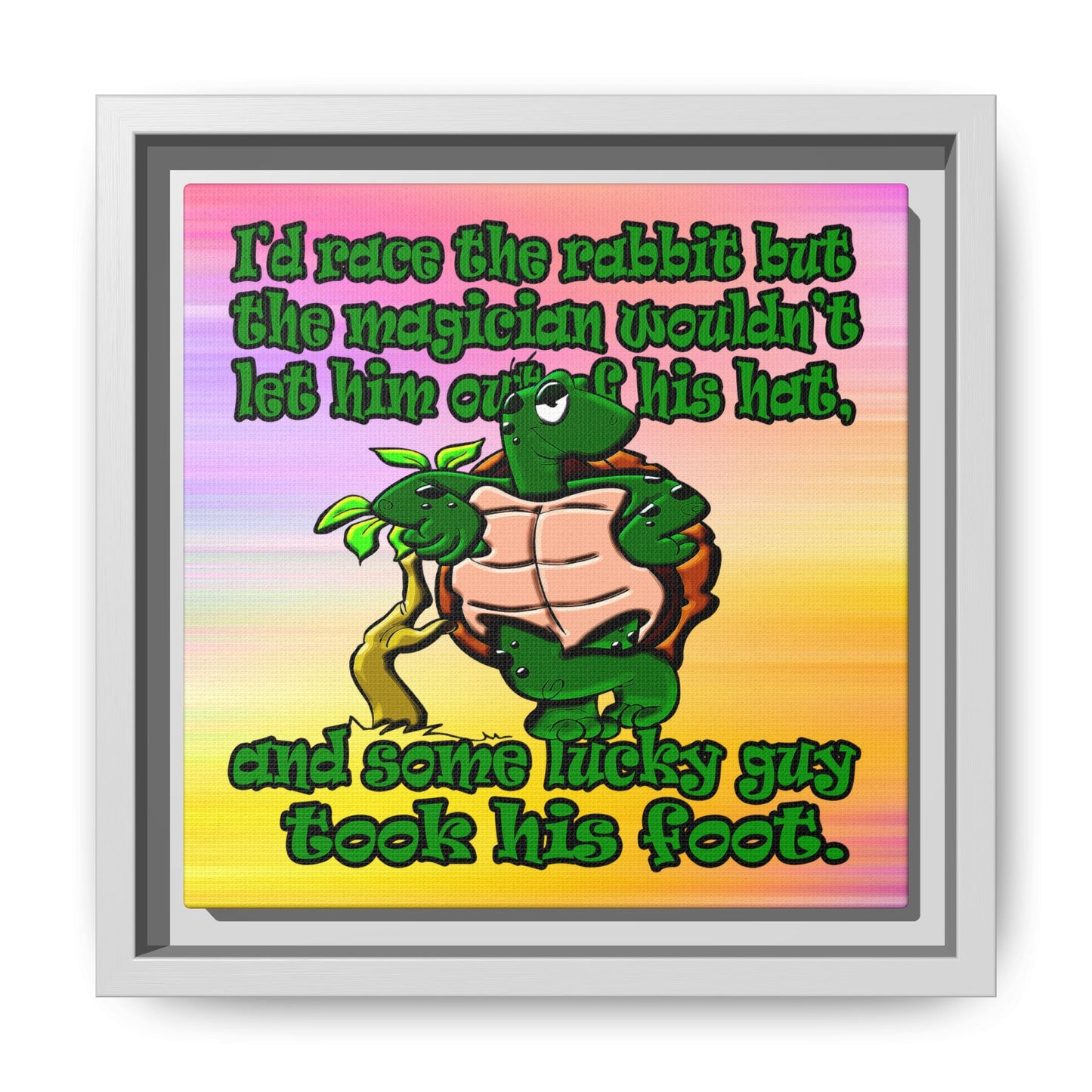 turtle race - framed canvas art (color blur)