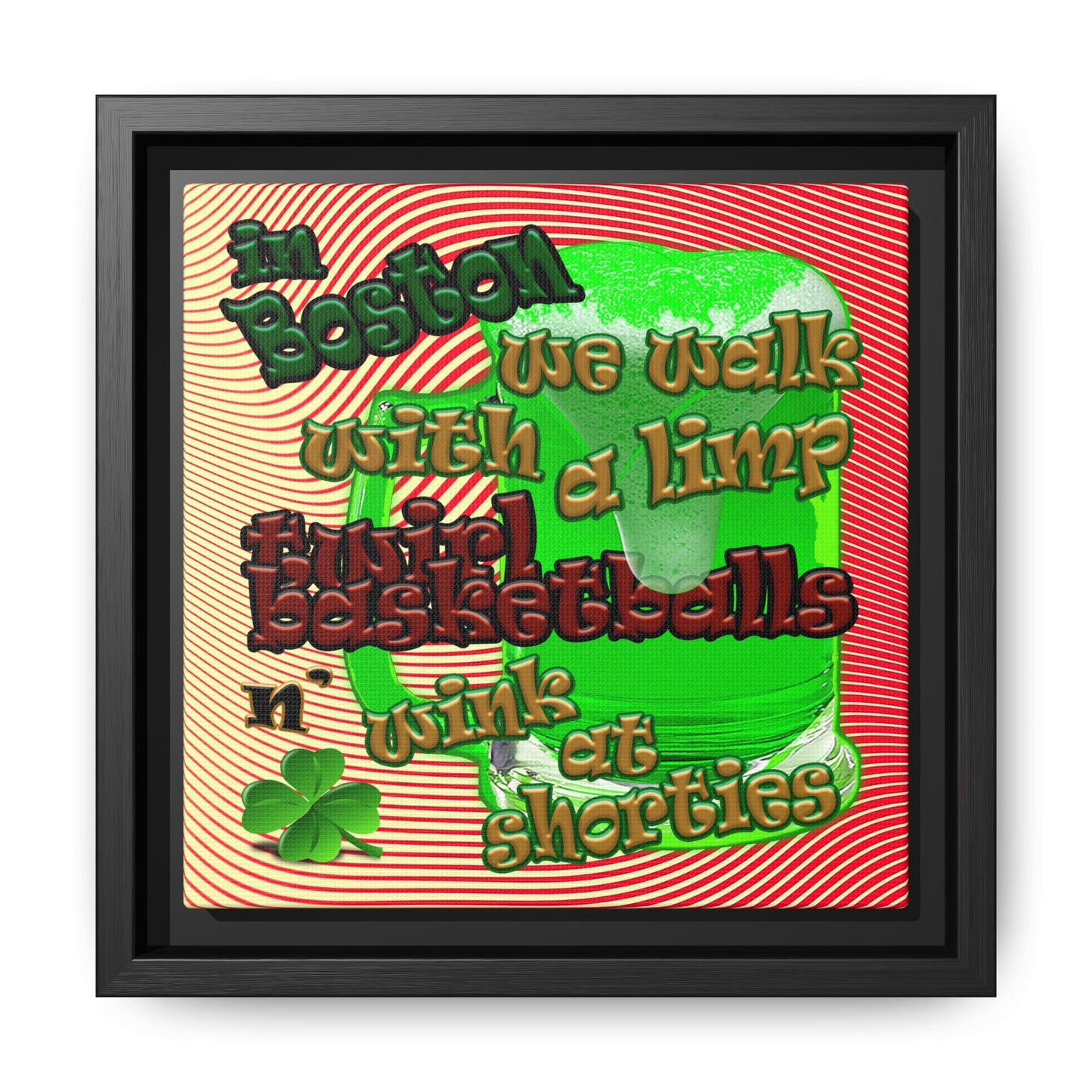 celtics logo - framed canvas art (yellow-orange wave)