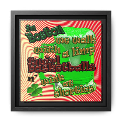 celtics logo - framed canvas art (yellow-orange wave)
