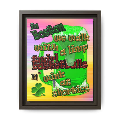 celtics logo - framed canvas art (color blur)