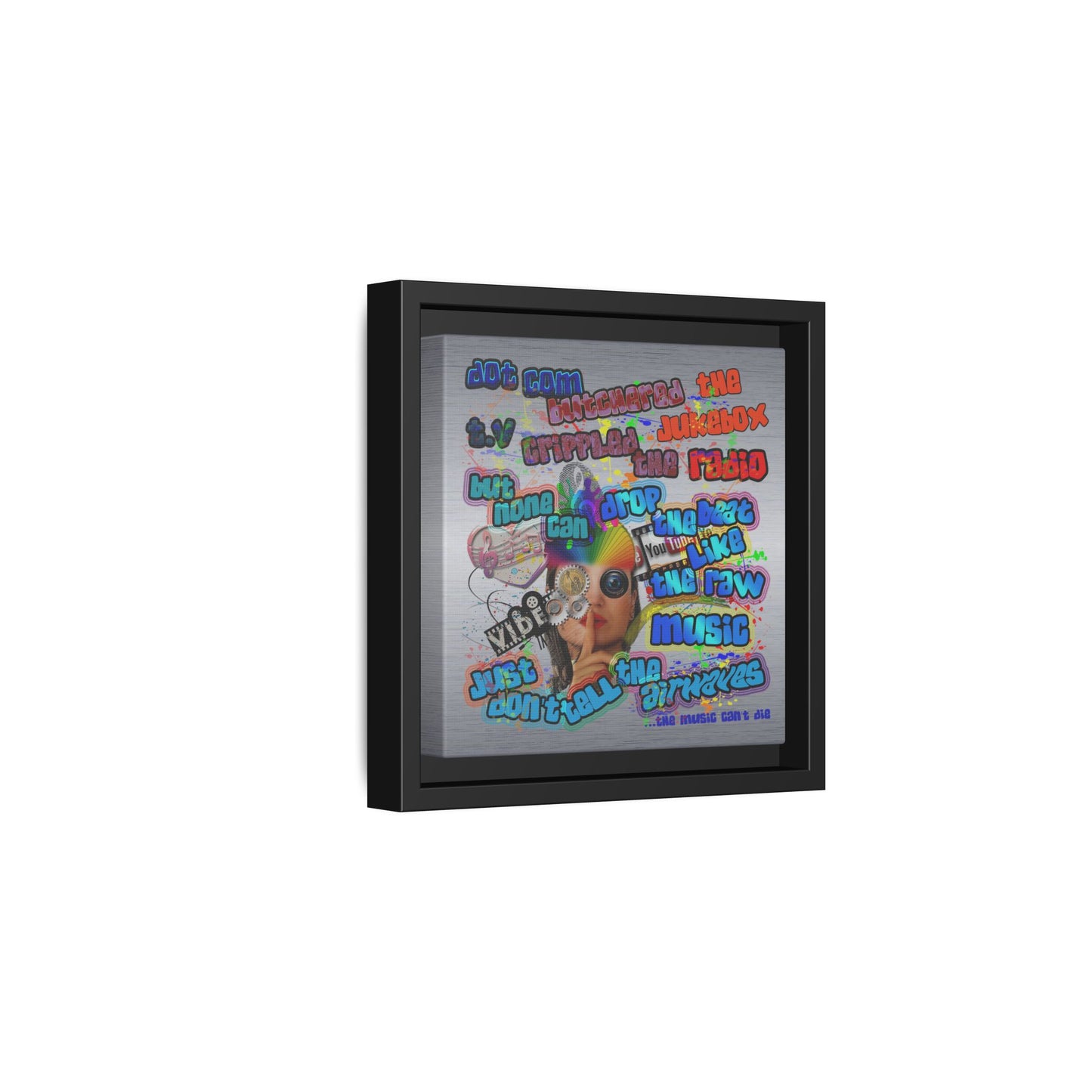 drop the beat - framed canvas art (brushed nickel)