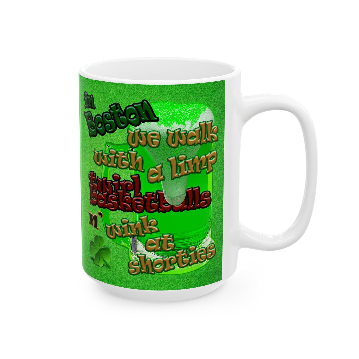 celtics logo - White Mug (green turf)