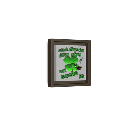 stick that in your pipe and smoke it - framed canvas art (light grey)