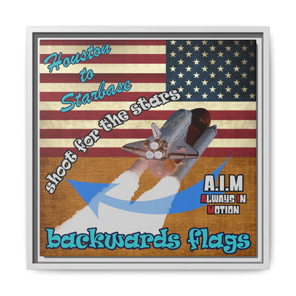 shoot for the stars - framed canvas art (brown papyrus)