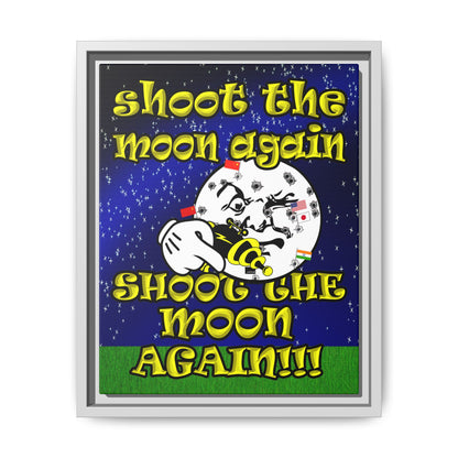 shoot the moon again - framed canvas art ('snoops' background)
