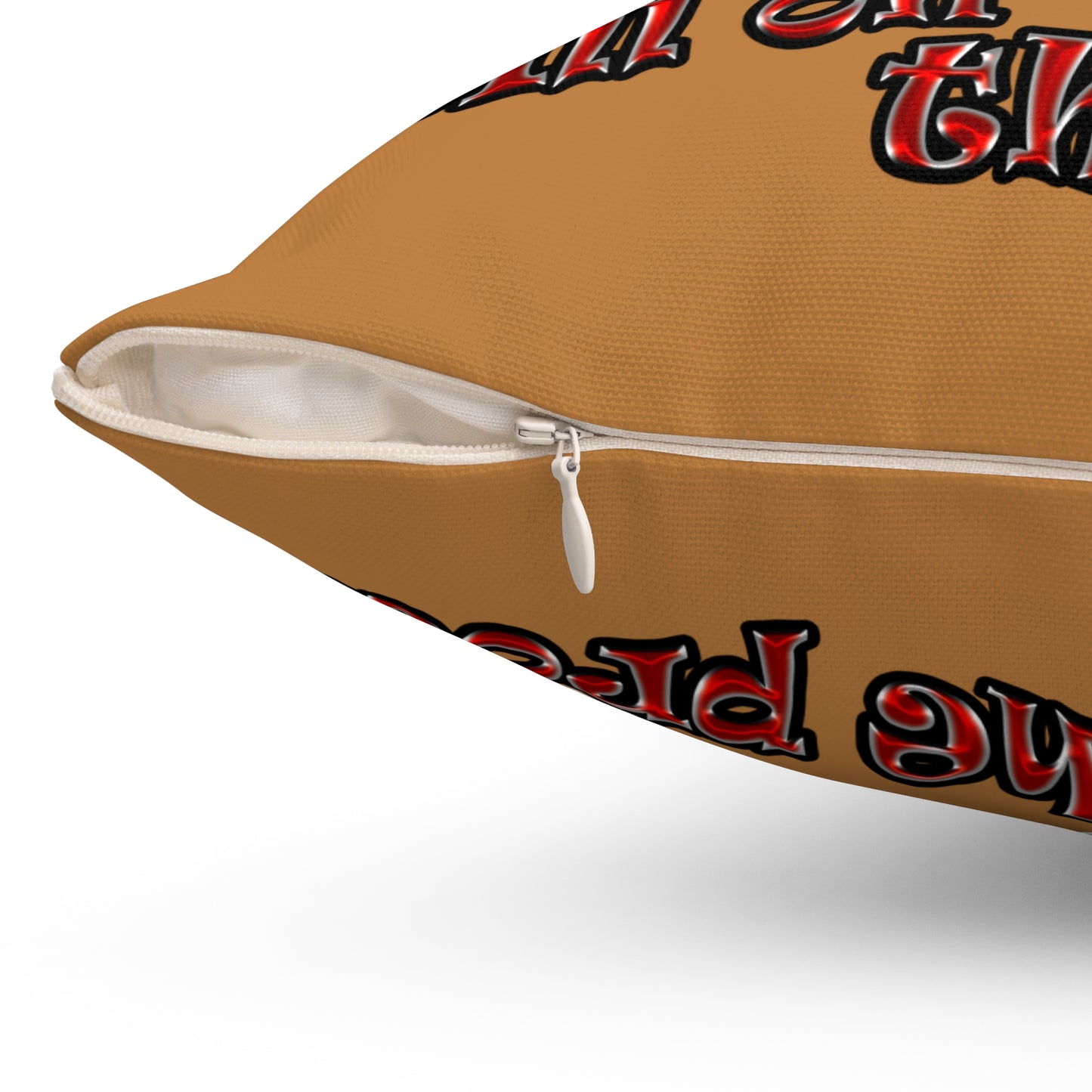 schrodinger's cat - Spun Polyester Square Pillow - (light brown)