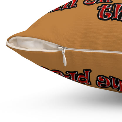 schrodinger's cat - Spun Polyester Square Pillow - (light brown)