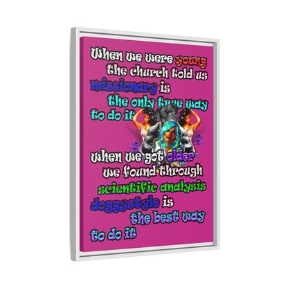 doggystyle - framed canvas art (pink)