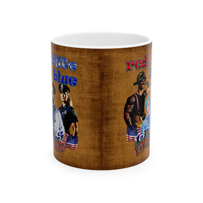 rw&b lives matter - White Mug (brown papyrus)