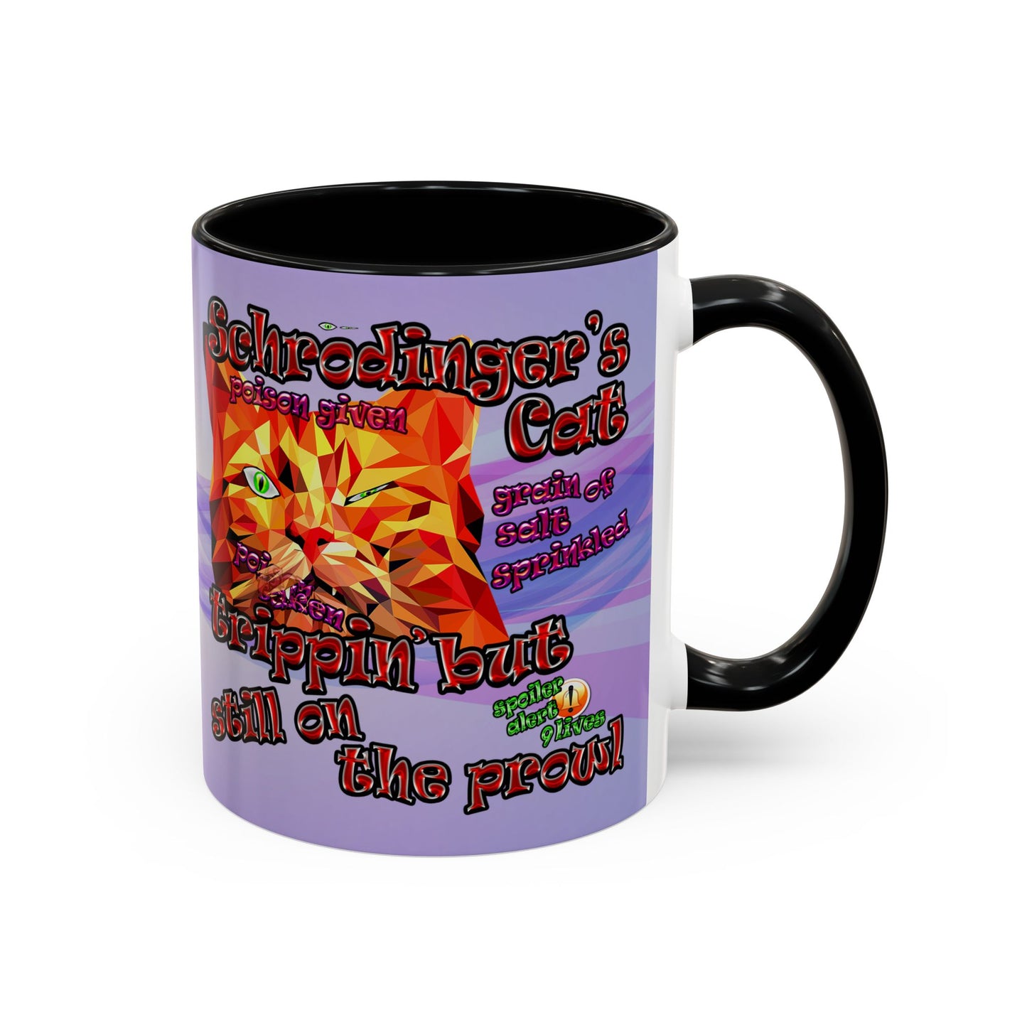 schrodinger's cat - Accent Mug (light blue-pink wave)