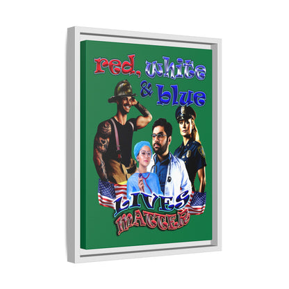 rw&b lives matter - framed canvas art (dark green)