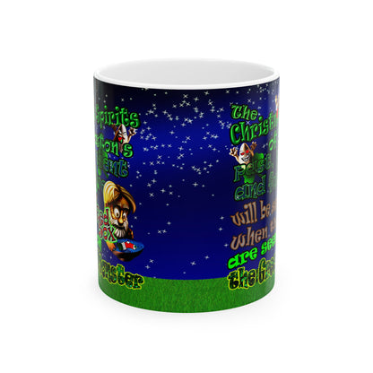 christmas spirits of boston - White Mug ('snoops' background)