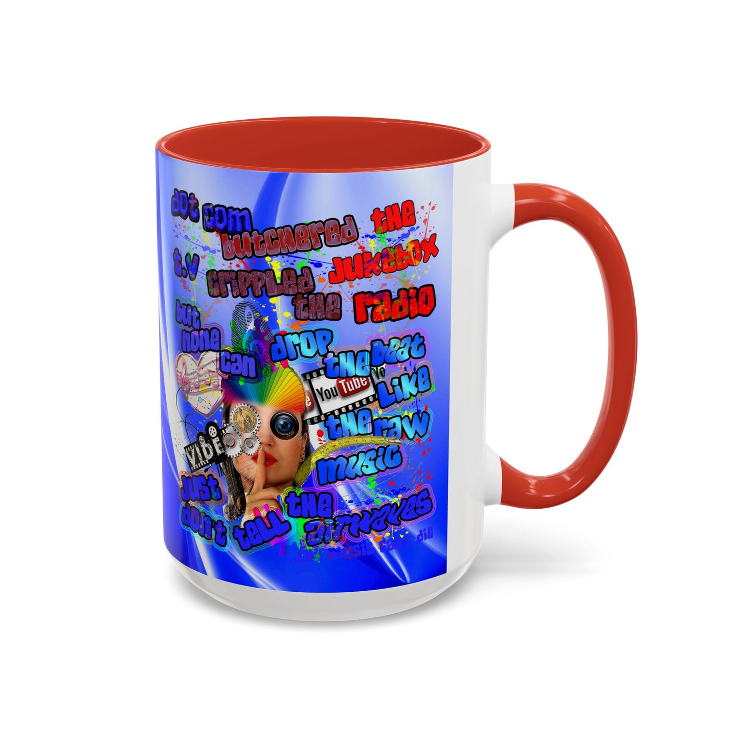 drop the beat - Accent Mug (blue-white wave)
