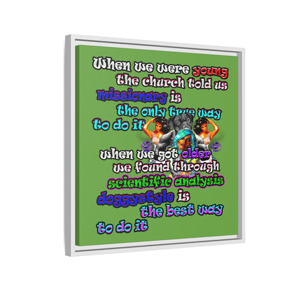 doggystyle - framed canvas art (green)