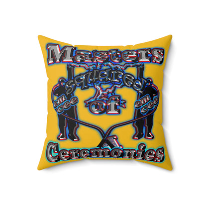 em cee squared - Spun Polyester Square Pillow - (yellow)