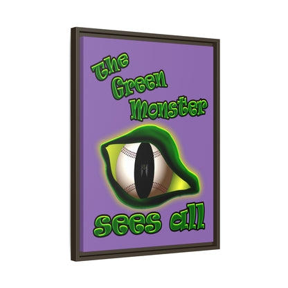 green monster - framed canvas art (light purple)