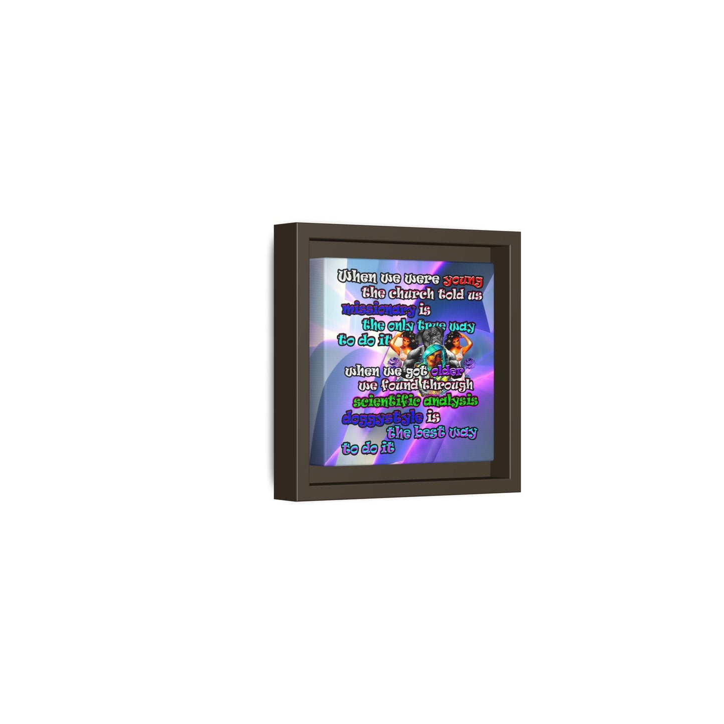 doggystyle - framed canvas art (grey-pink wave)