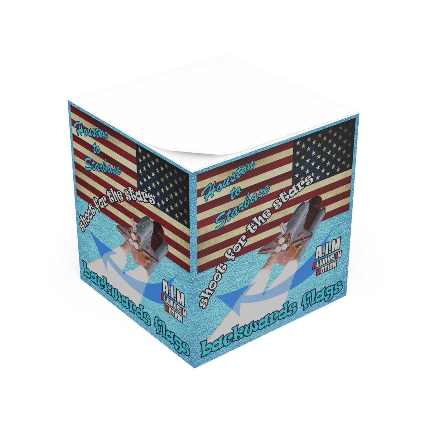 shoot for the stars - note cube (faded blue)