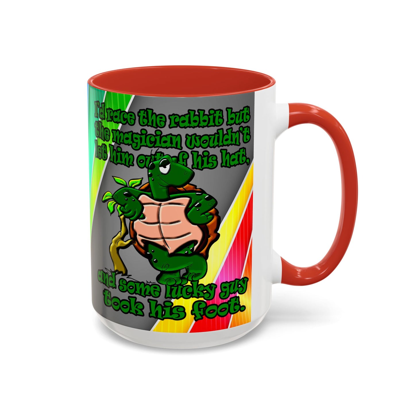 turtle race - Accent Mug (rainbow split)