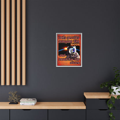 defy conquer reach - framed canvas art (burnt orange)