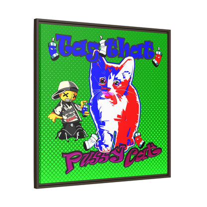 tag that - framed canvas art (logo green)