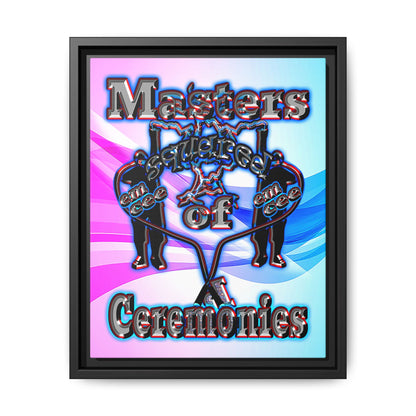 em cee squared - framed canvas art (light blue-pink wave)