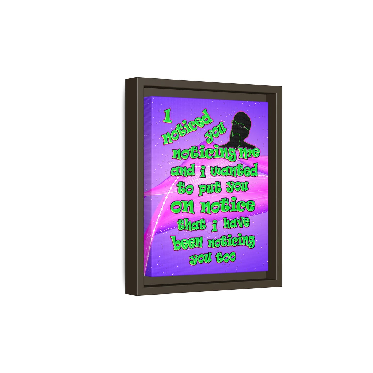 noticed you noticing - framed canvas art (purple-pink wave)