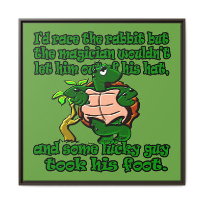 turtle race - framed canvas art (green)