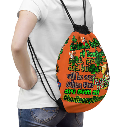 christmas spirits of boston - Drawstring Bag (orange)