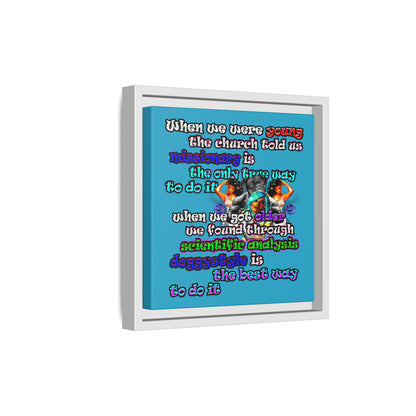 doggystyle - framed canvas art (turquoise)