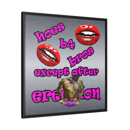 hoes b4 bros - framed canvas art (brushed nickel)