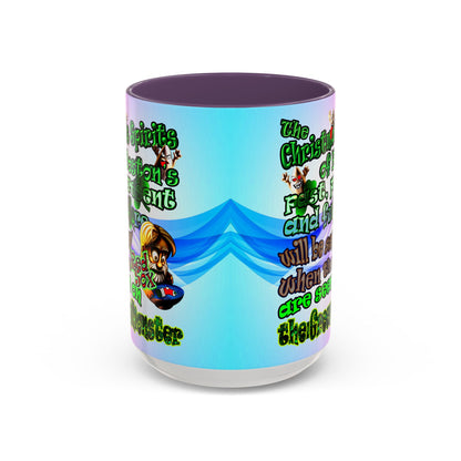 christmas spirits of boston - Accent Mug (light blue-pink wave)