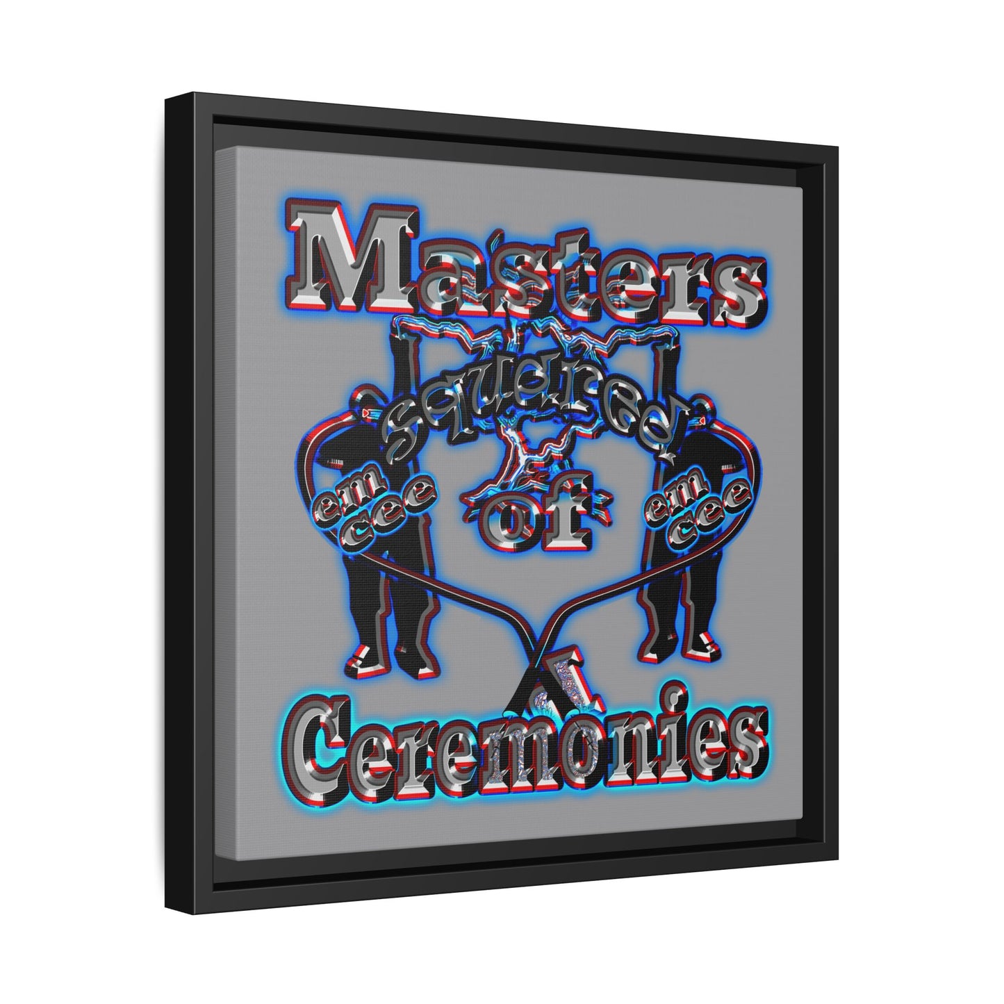 em cee squared - framed canvas art (grey)
