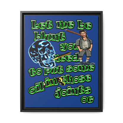 og - framed canvas art (dark blue)