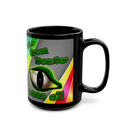 green monster - Black Mug (rainbow split)